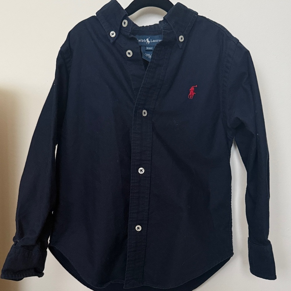Ralph Lauren Kids Dark Blue Button-Down Shirt